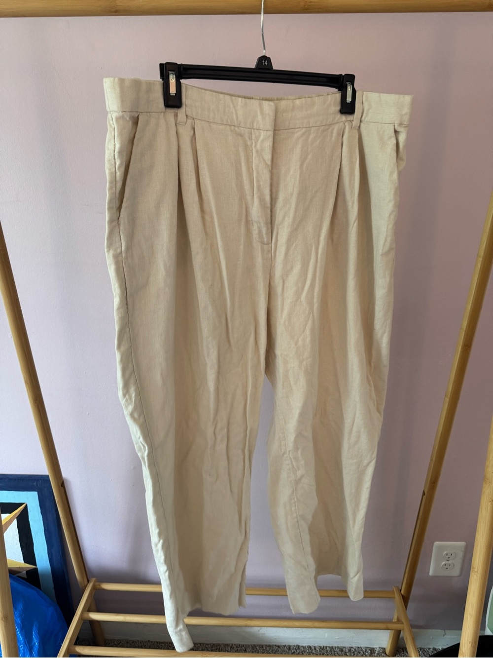 Abercrombie & Fitch cream linen trousers, size XL